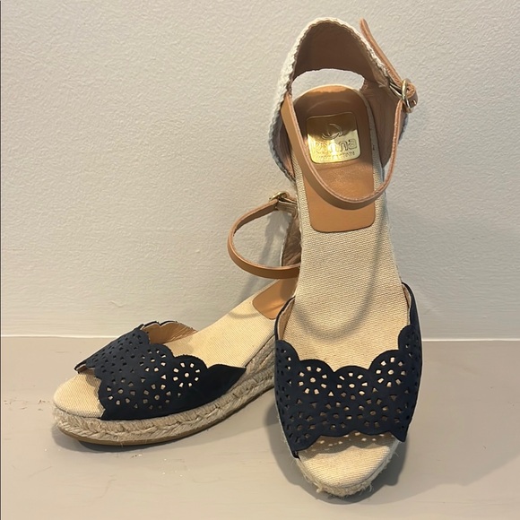 Kanna Shoes - Kanna Navy and Tan Espadrille Sandals